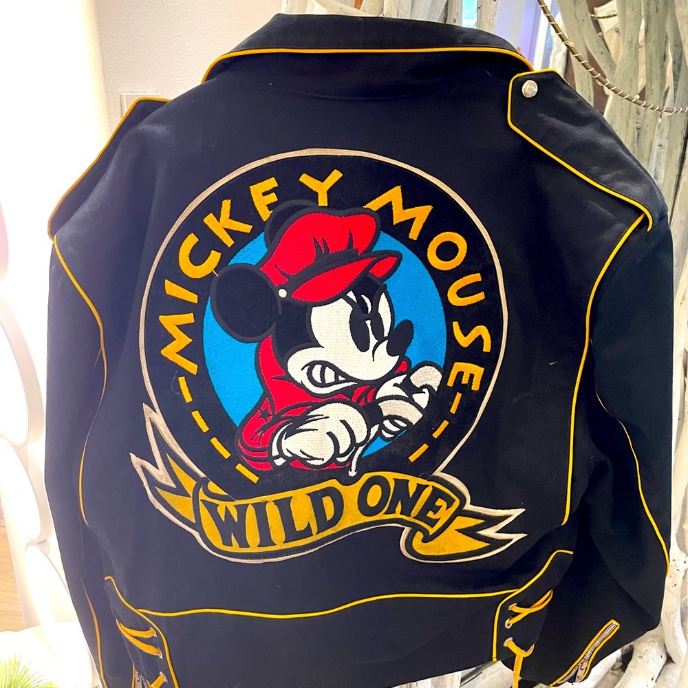 Vintage Mickey Mouse Wild One Jeff Hamilton 1990s jacket Disney Motorcycle R8